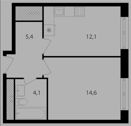 Продажа 1-комнатной квартиры 36,2 м², 9/20 этаж