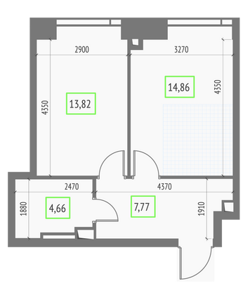 Продажа 1-комнатной квартиры 41,1 м², 14/57 этаж