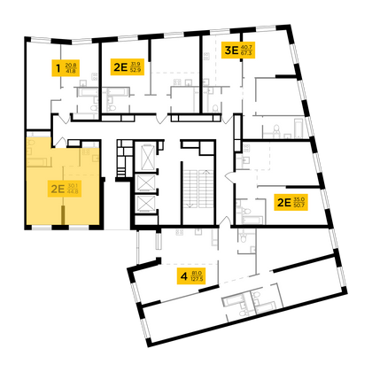 Продажа 2-комнатной квартиры 44,8 м², 28/30 этаж