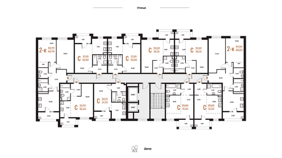 Продажа 1-комнатной квартиры 35,1 м², 2 этаж