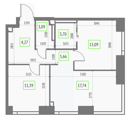 Продажа 2-комнатной квартиры 58,9 м², 23/57 этаж