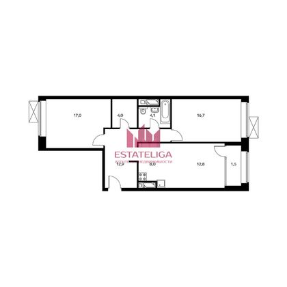 Продажа 3-комнатной квартиры 77,5 м², 7/20 этаж