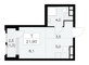 Продажа 1-комнатной квартиры 21,9 м², 16/30 этаж
