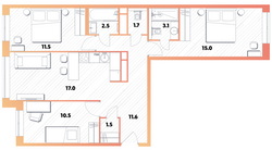 73,1 м², 3-комн. квартира, 4/10 этаж