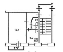 29,7 м², 1-комн. квартира, 5/5 этаж