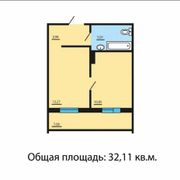 32 м², 1-комн. квартира, 3/10 этаж