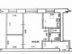 45 м², 2-комн. квартира, 1/5 этаж