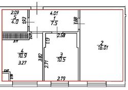 50 м², 2-комн. квартира, 3/5 этаж