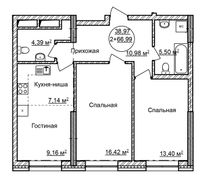 67 м², 3-комн. квартира, 18/32 этаж