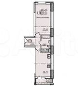 42,2 м², 1-комн. квартира, 11/20 этаж