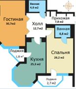 120,3 м², 3-комн. квартира, 5/18 этаж