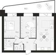 77,9 м², 2-комн. квартира, 1/10 этаж