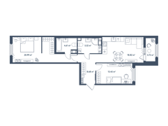 73,9 м², 2-комн. квартира, 2/11 этаж