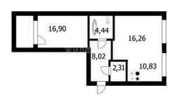58,9 м², 2-комн. квартира, 2/4 этаж