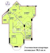 90,1 м², 3-комн. квартира, 10/16 этаж