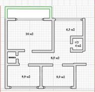 56,5 м², 3-комн. квартира, 4/4 этаж