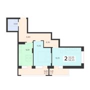 56,5 м², 2-комн. квартира, 3/18 этаж