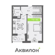 46,7 м², 1-комн. квартира, 3/16 этаж