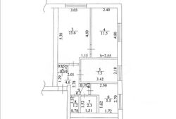 49 м², 3-комн. квартира, 1/2 этаж