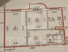 52,4 м², 2-комн. квартира, 10/12 этаж