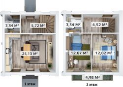 71 м², таунхаус, с участком 2 сотки