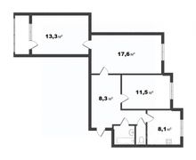 68,7 м², 3-комн. квартира, 3/10 этаж