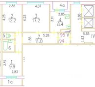 63 м², 3-комн. квартира, 11/14 этаж