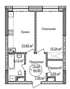 44,8 м², 1-комн. квартира, 22/32 этаж