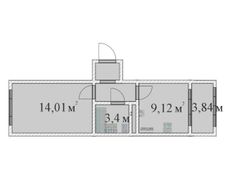 28,6 м², 1-комн. квартира, 3/5 этаж