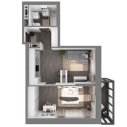 41,2 м², 1-комн. квартира, 6/23 этаж