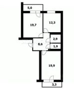 70 м², 2-комн. квартира, 4/22 этаж