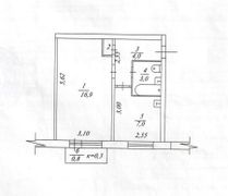 33,2 м², 1-комн. квартира, 2/5 этаж