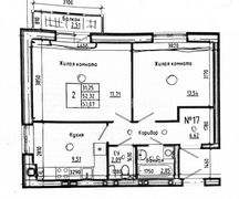 52,3 м², 2-комн. квартира, 2/5 этаж