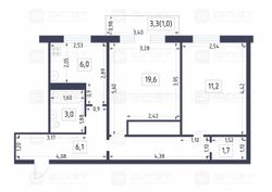 48,6 м², 2-комн. квартира, 2/5 этаж