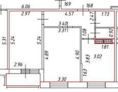 54 м², 2-комн. квартира, 12/12 этаж