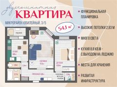 54,1 м², 2-комн. квартира, 9/9 этаж