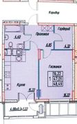 51 м², 1-комн. квартира, 1/5 этаж