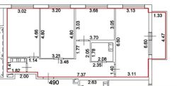 82 м², 4-комн. квартира, 3/12 этаж