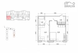 52,5 м², 1-комн. квартира, 1/4 этаж