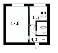 32,1 м², 1-комн. квартира, 1/5 этаж