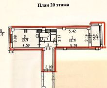 43 м², 1-комн. квартира, 20/22 этаж