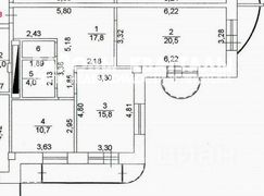 70,6 м², 2-комн. квартира, 6/16 этаж