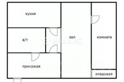 42,7 м², 2-комн. квартира, 1/3 этаж