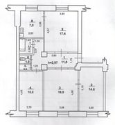 86 м², 4-комн. квартира, 2/3 этаж