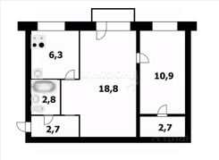 44,8 м², 2-комн. квартира, 2/3 этаж