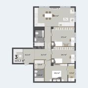 115 м², 3-комн. квартира, 4/8 этаж
