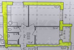 53,1 м², 2-комн. квартира, 2/4 этаж