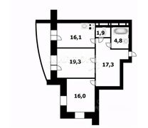 75,4 м², 3-комн. квартира, 19/25 этаж