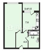 30,3 м², 1-комн. квартира, 23/25 этаж