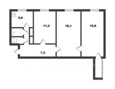 61,3 м², 3-комн. квартира, 5/9 этаж